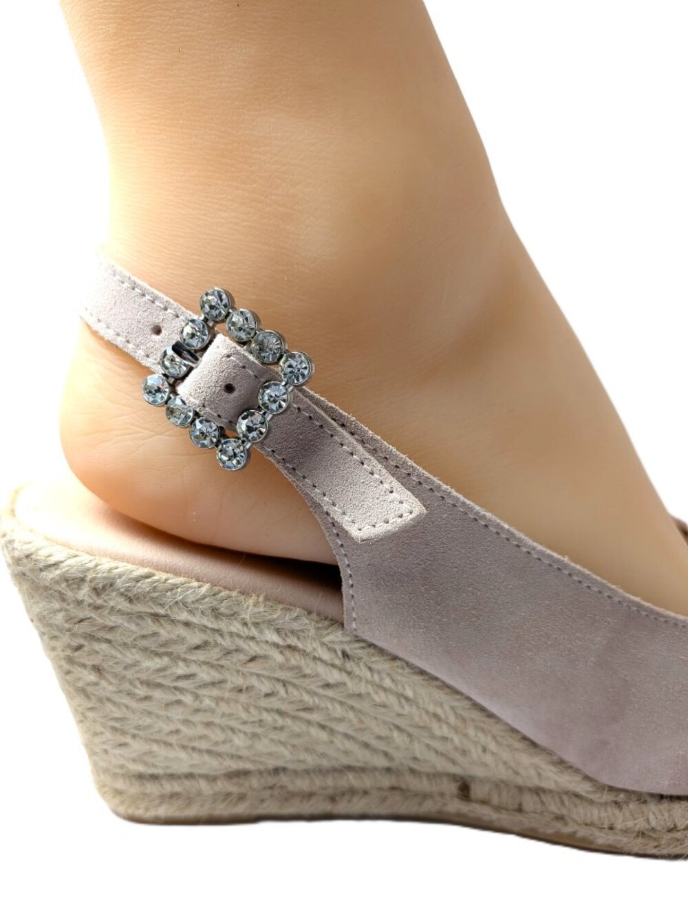 NWOB No flaws! Never worn! Paseart Spanish Suede Espadrille Wedge Rhinestone 10 - Picture 7 of 12